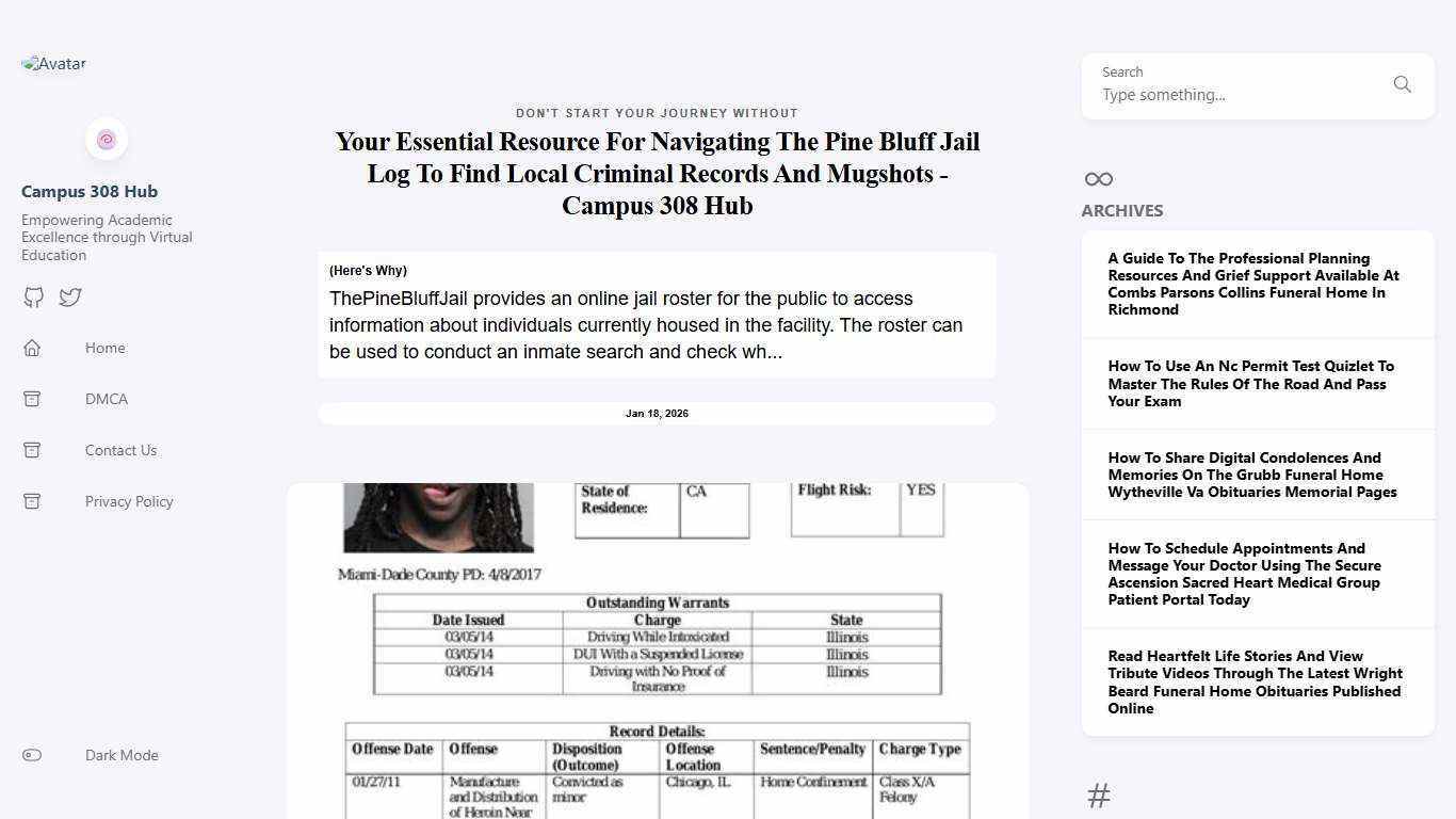 Your Essential Resource For Navigating The Pine Bluff Jail Log To Find Local Criminal Records And Mugshots - Campus 308 Hub